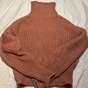 Poof Apparel: Women's Pink Cowl Neck Sweater